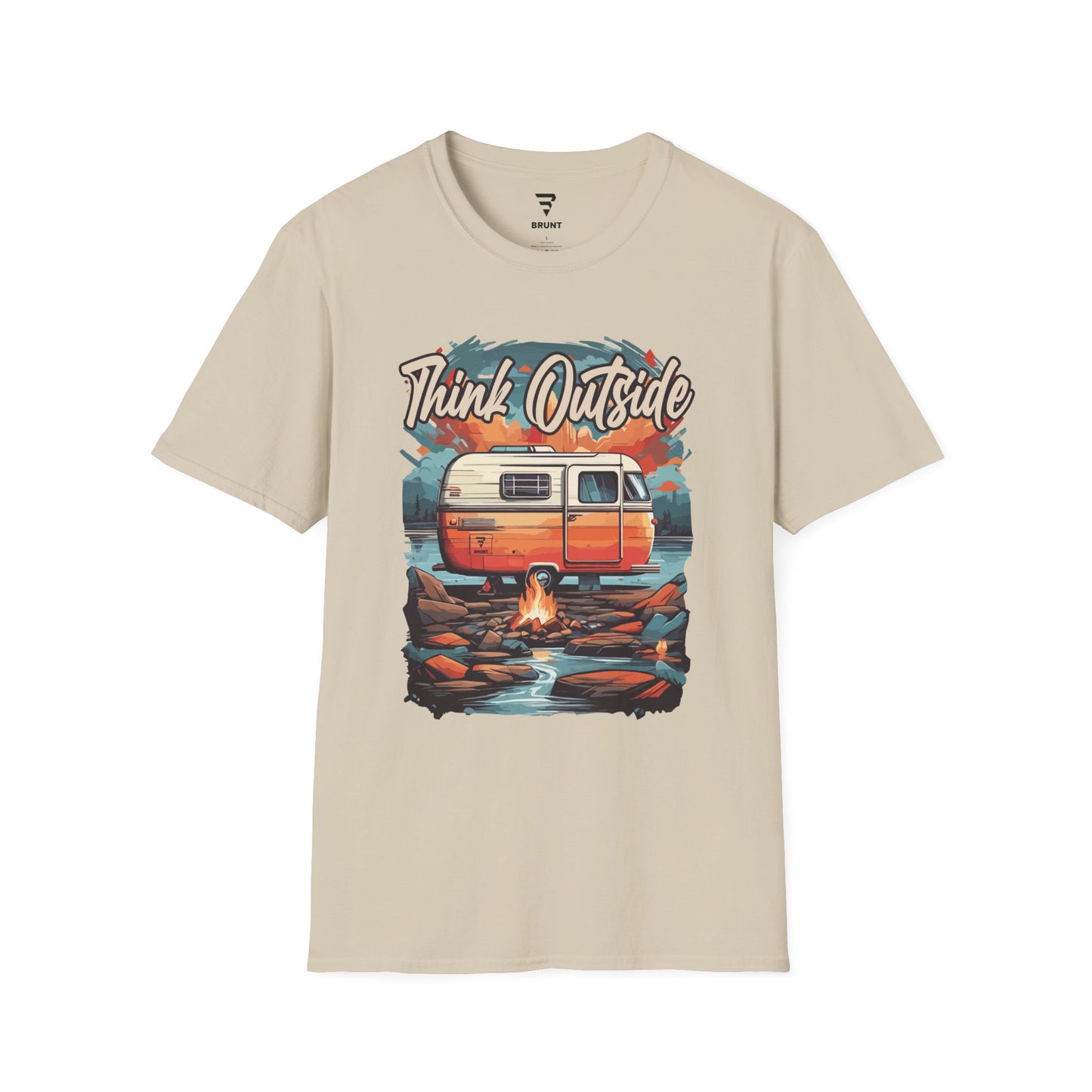 "Think Outside" - Adventure Van Life Retirement Travel Camping Essential T-Shirt