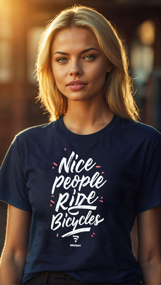 "Nice People Ride Bicycles" T-Shirt – The Perfect Biking Gift for Her