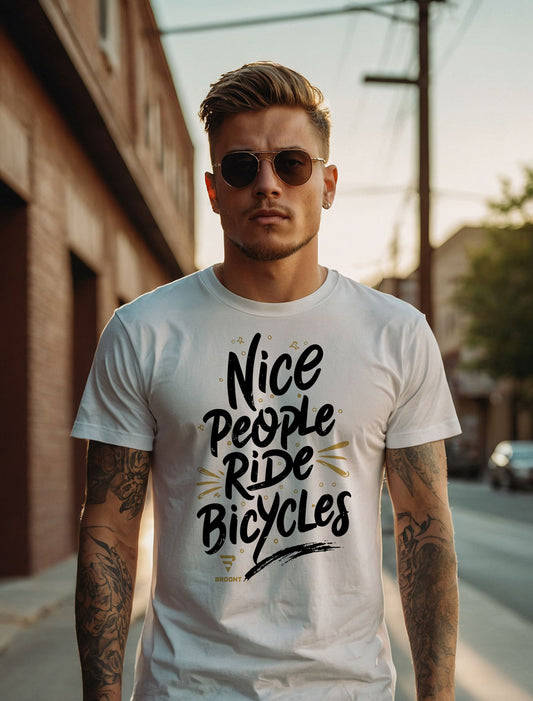 "Nice People Ride Bicycles" T-Shirt – The Perfect Biking Gift for Him
