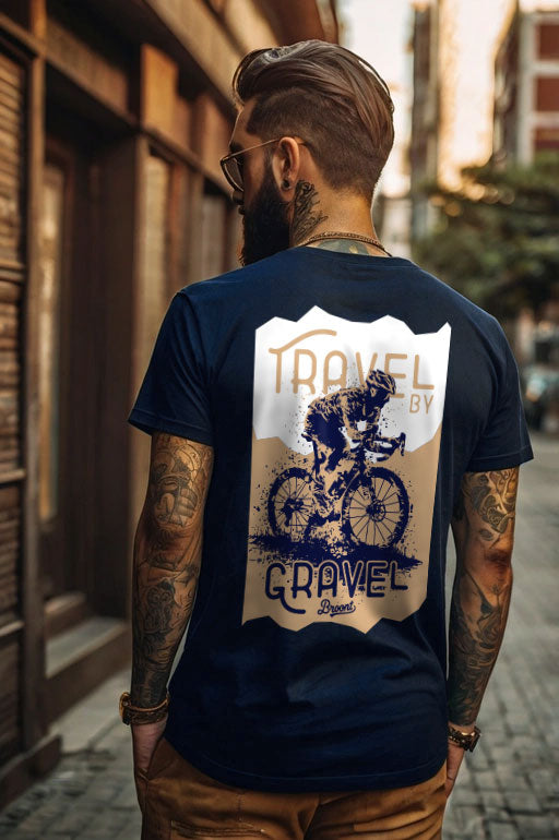 Hit the trails in style with our "Travel by Gravel" T-Shirt