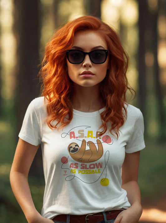 "ASAP - As Slow As Possible" - Funny Sarcastic T-Shirt for Women