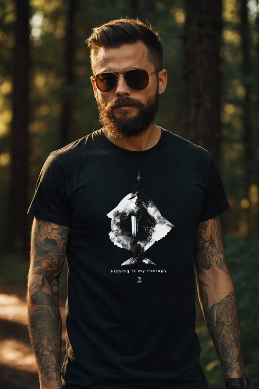 "Fishing Is My Therapy" - Fishing T-Shirt. A unique gift for an angler