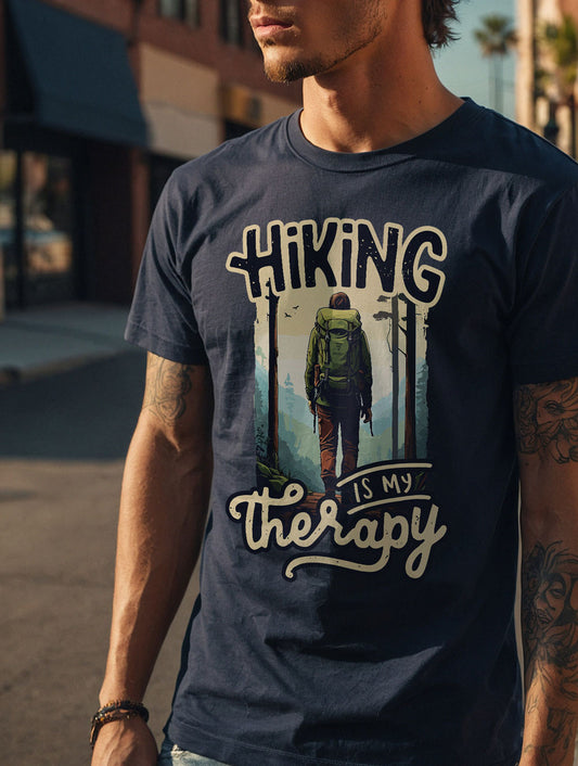 "Hiking is My Therapy " - The Perfect Companion for Your Outdoor Adventures T-Shirt