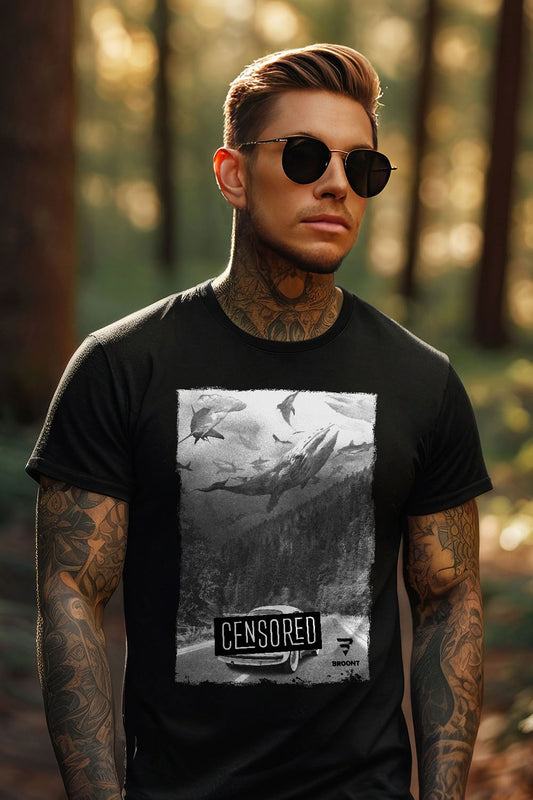 "Swimming Fish in the Sky" - Nature-Themed T-Shirt for Men