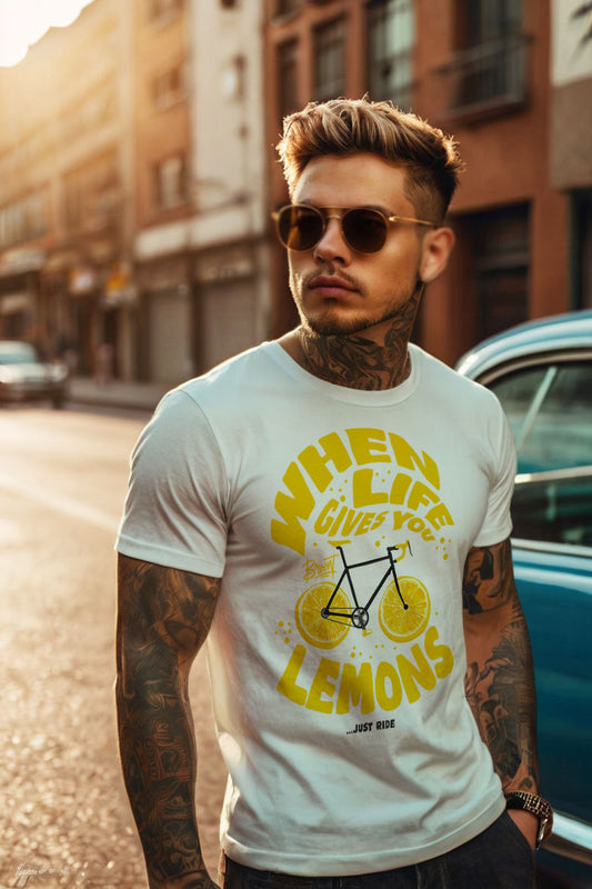"When Life Gives You Lemons ...Just Ride" men’s T-shirt