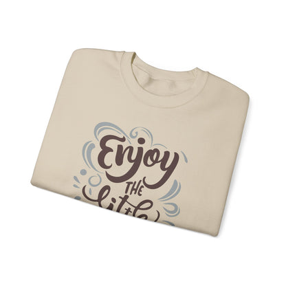 "Enjoy the Little Things" - Creative Typography Pullover Sweatshirt