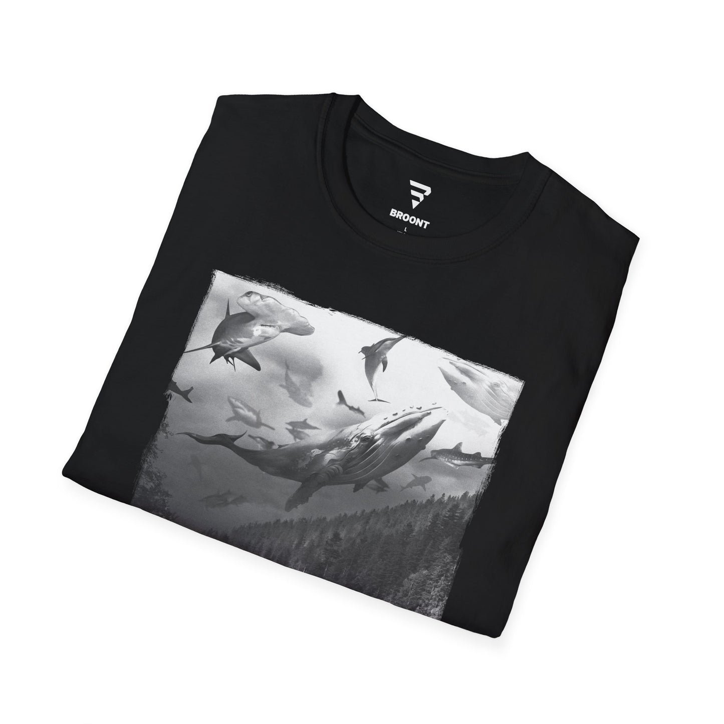 "Swimming Fish in the Sky" - Nature-Themed T-Shirt for Men