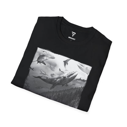 "Swimming Fish in the Sky" - Nature-Themed T-Shirt for Men