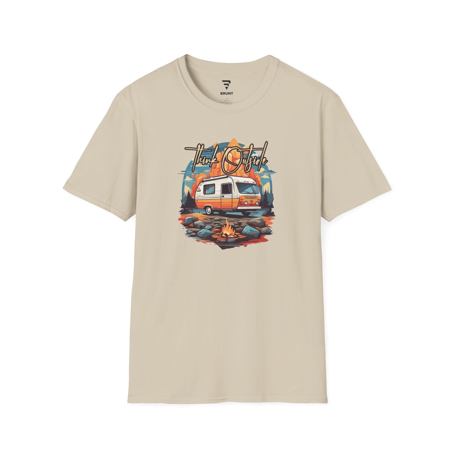 "Think Outside" - Adventure Van Life Retirement Travel Camping Essential T-Shirt