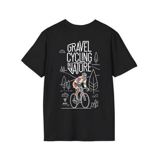 Celebrate the adventure of gravel cycling with our "Gravel Cycling in Nature" T-shirt!