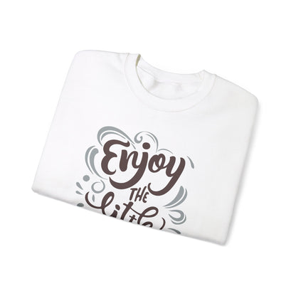 "Enjoy the Little Things" - Creative Typography Pullover Sweatshirt