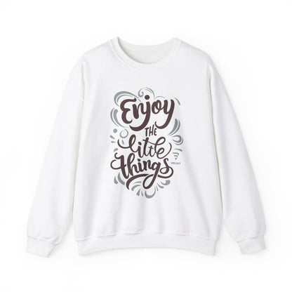 "Enjoy the Little Things" - Creative Typography Pullover Sweatshirt