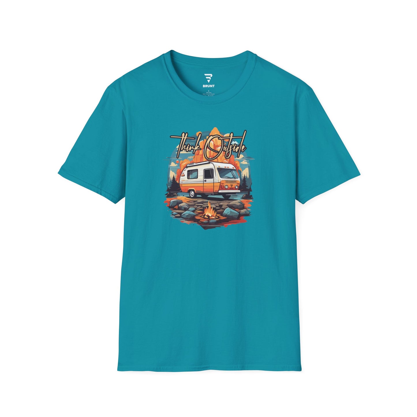 "Think Outside" - Adventure Van Life Retirement Travel Camping Essential T-Shirt