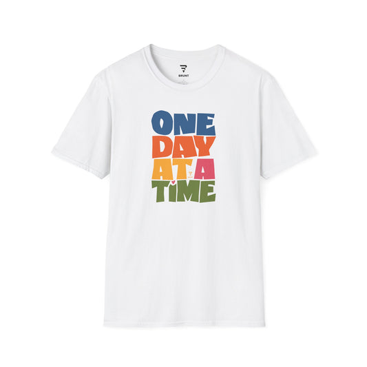 "One Day at a Time" with this beautifully designed women’s T-shirt.