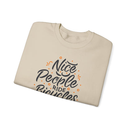 "Nice People Ride Bicycles" Crewneck Sweatshirt – The Ideal Biking Gift for Her