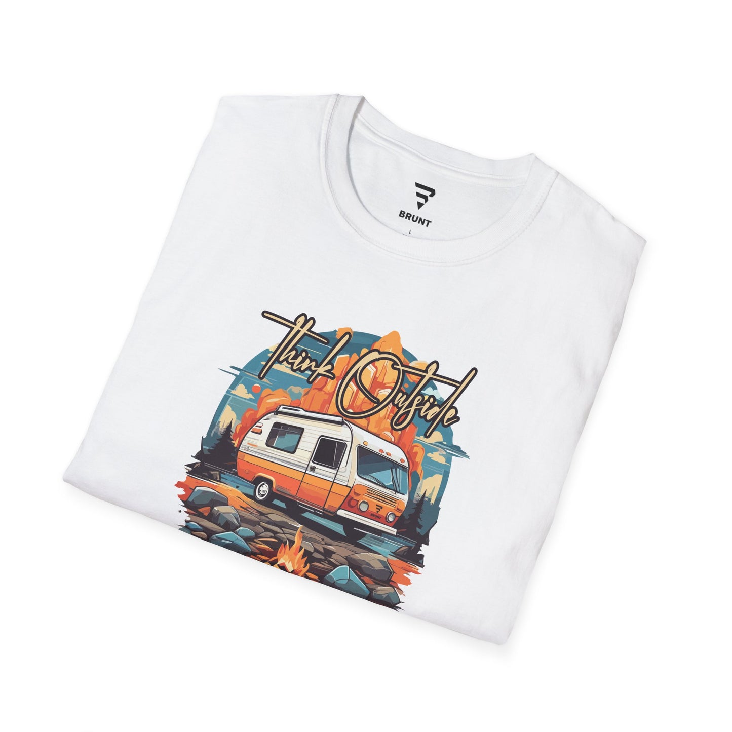 "Think Outside" - Adventure Van Life Retirement Travel Camping Essential T-Shirt