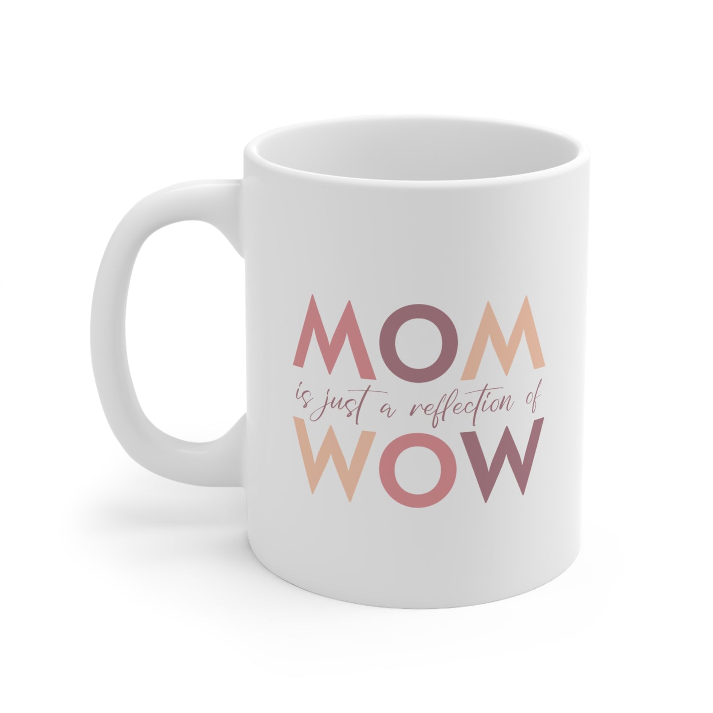 "MOM is just a reflection of WOW" coffee mug