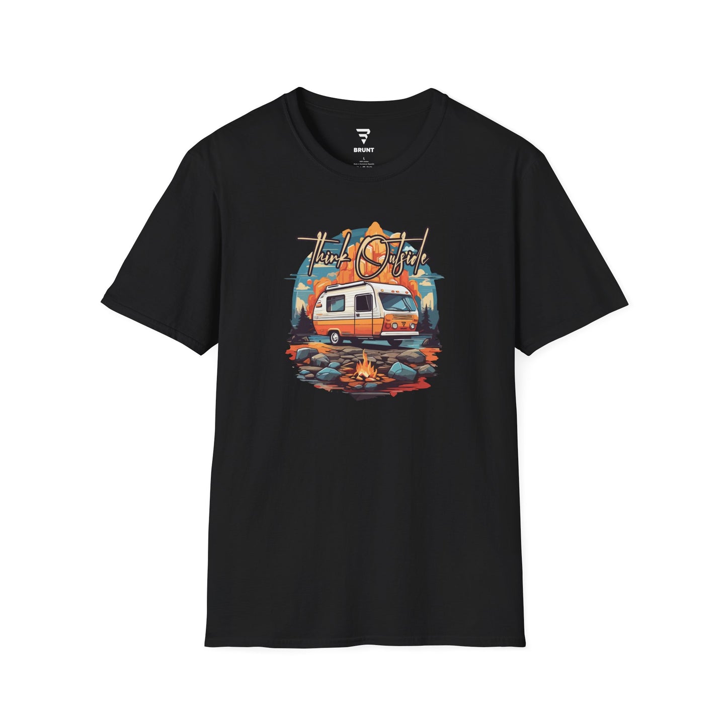 "Think Outside" - Adventure Van Life Retirement Travel Camping Essential T-Shirt