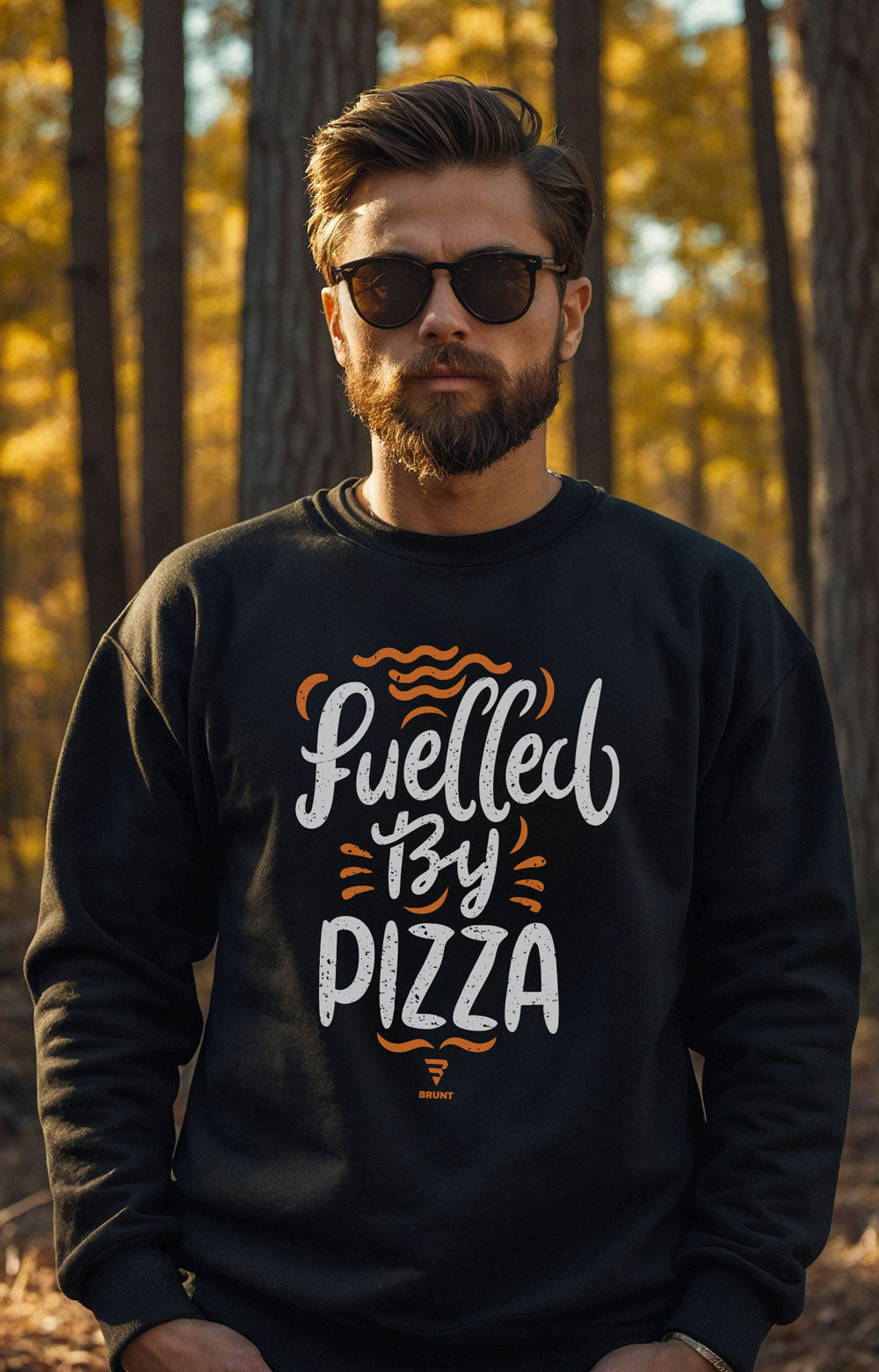 "Fuelled by Pizza" - Pullover Sweatshirt