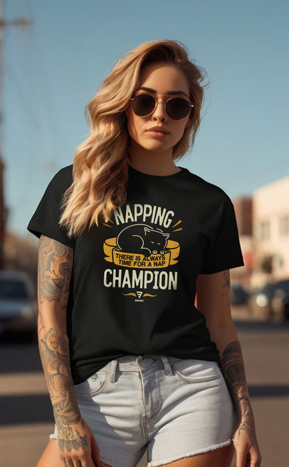 "Napping Champion" - T-Shirt for the Nap Queen